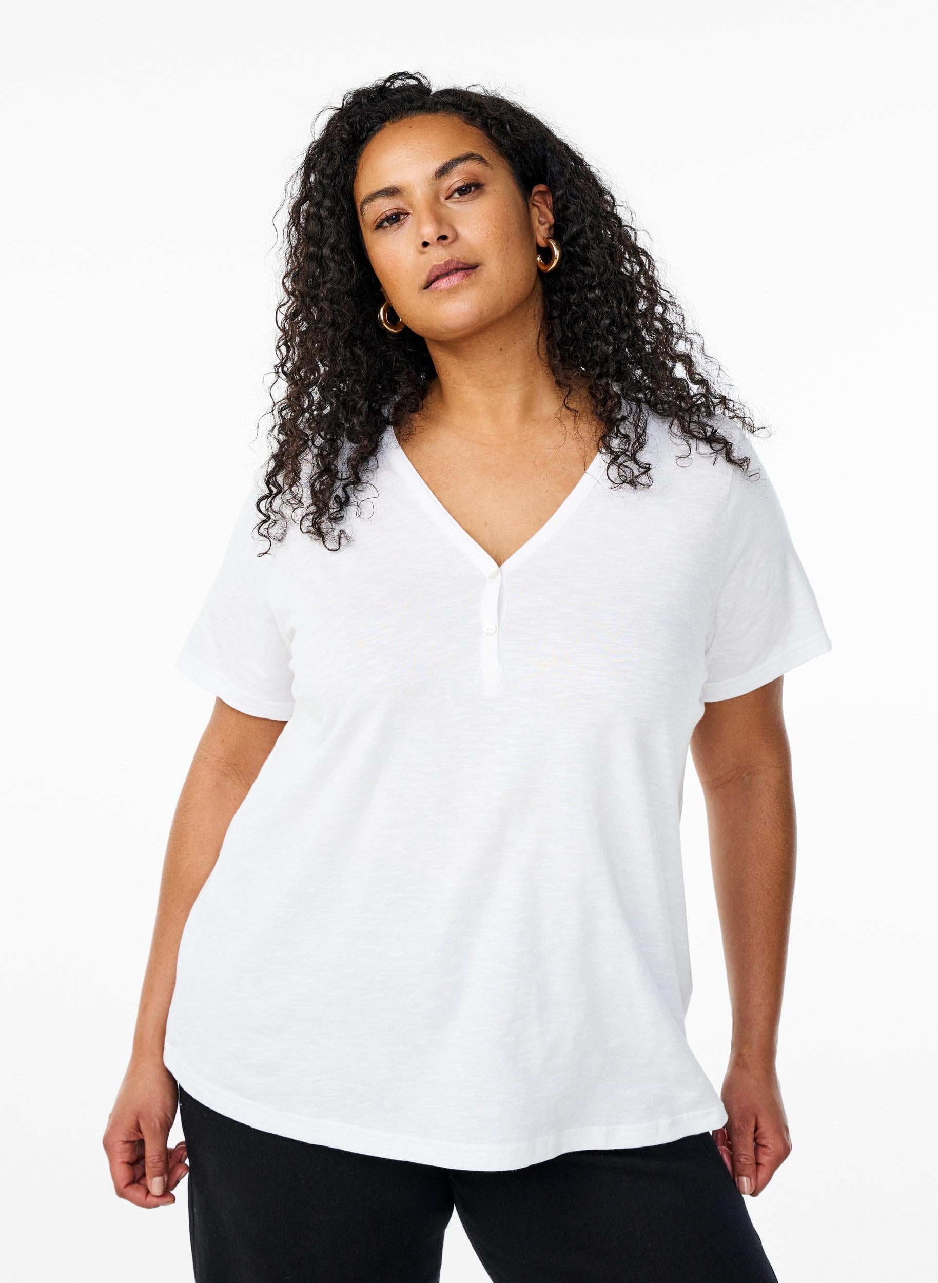 Flash by Zizzi T-Shirt V-Ausschnitt Bio-Baumwolle Große Größen