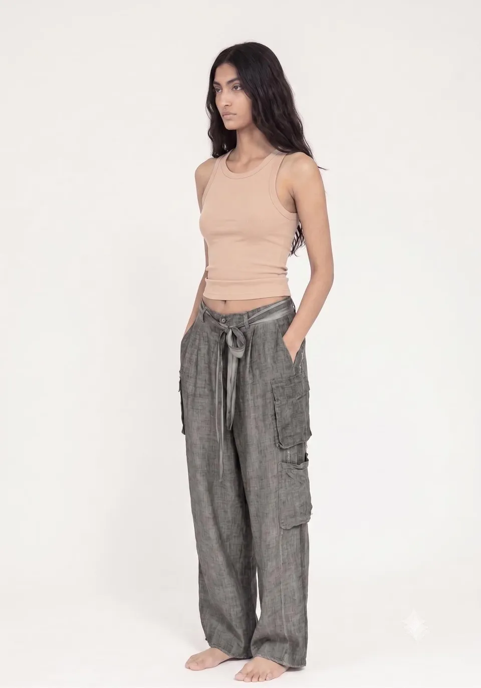Sanctamuerte Pantaloni Cargo Hose 4 Taschen Gummibund