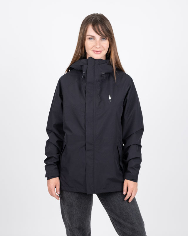 NIKIN TreeJacket Rain Damen Regenjacke Schwarz Wasserdicht