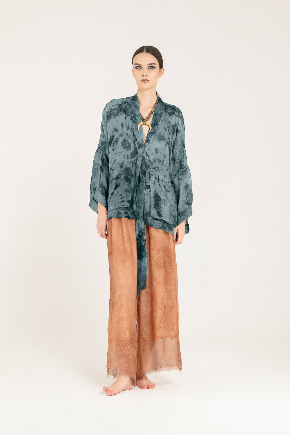 Sanctamuerte Maglieria Cardigan Kimono Viskose-Seide